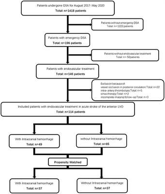 Hyperattenuated Lesions on Immediate Non-contrast CT After Endovascular Therapy Predict Intracranial Hemorrhage in Patients With Acute Ischemic Stroke: A Retrospective Propensity Matched Study